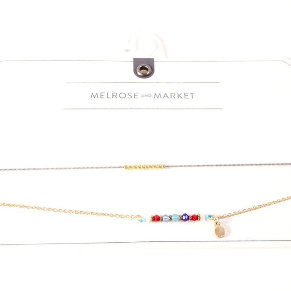 Nordstrom Melrose and Market Two Layer Dainty bead Choker Necklace NWT 45 - Picture 4 of 5